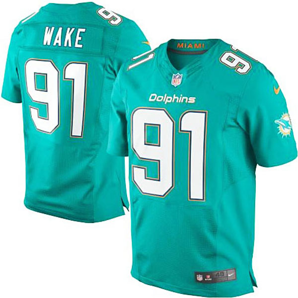 Miami Dolphins #91 Cameron Wake Aqua Elite Jersey