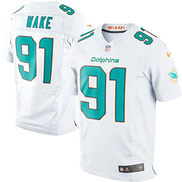 Miami Dolphins #91 Cameron Wake White Elite Jersey Miami Dolphins #91 Cameron Wake White Elite Jersey