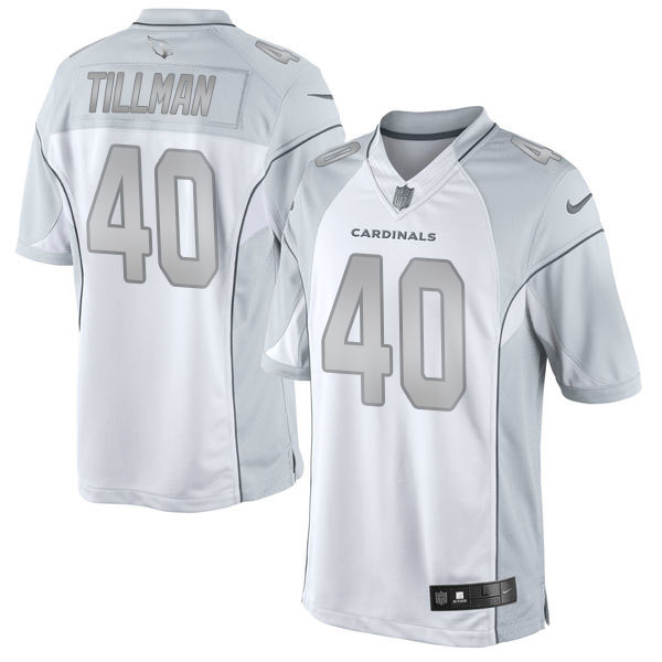Arizona Cardinals #40 Pat Tillman White Platinum Limited Jersey Arizona Cardinals #40 Pat Tillman White Platinum Limited Jersey