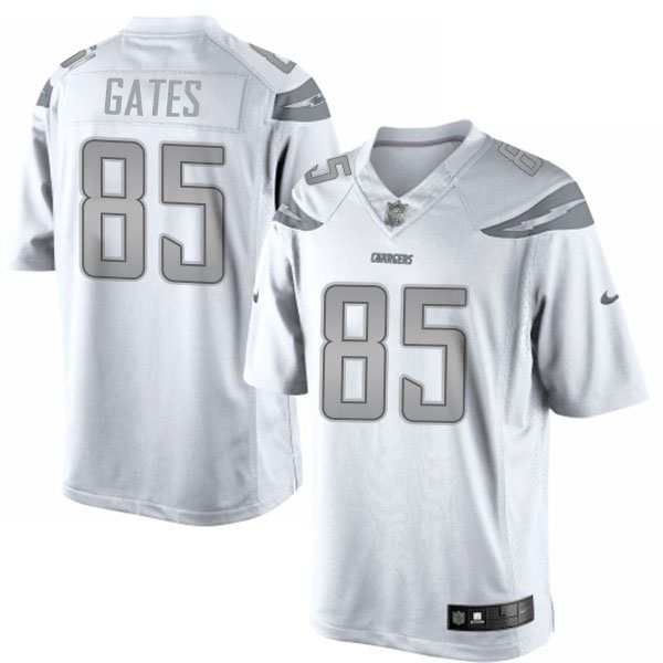 San Diego Chargers #85 Antonio Gates White Platinum Limited Jersey