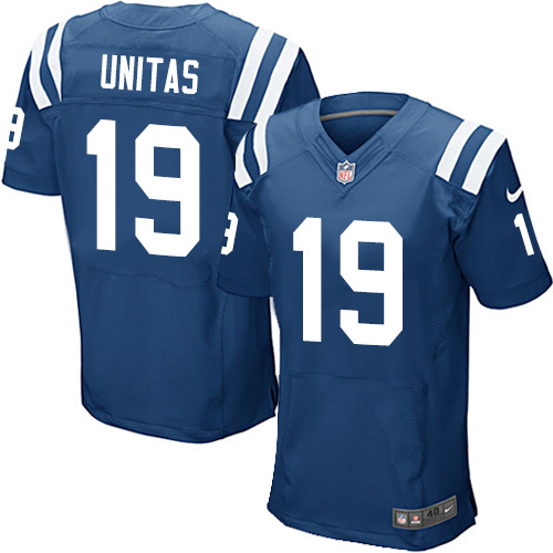 Indianapolis Colts #19 Johnny Unitas Blue Elite Retired Player Jersey Indianapolis Colts #19 Johnny Unitas Blue Elite Retired Player Jersey
