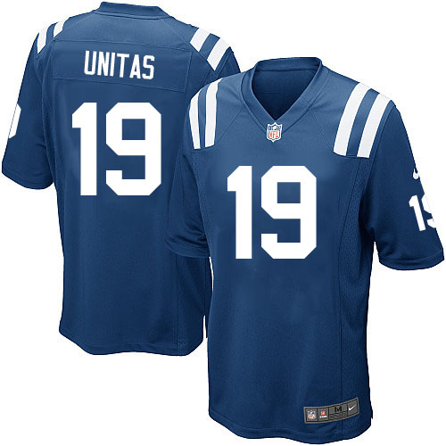 Indianapolis Colts #19 Johnny Unitas Blue Game Retired Player Jersey Indianapolis Colts #19 Johnny Unitas Blue Game Retired Player Jersey