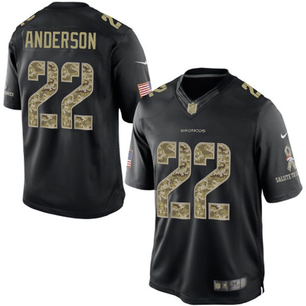 Denver Broncos #22 C.J.Anderson Salute To Service Black Jersey