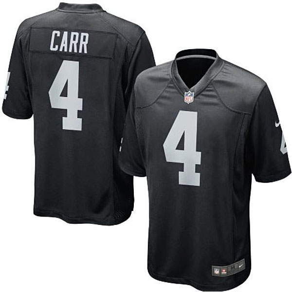 Oakland Raiders #4 Derek Carr Black Game Jersey