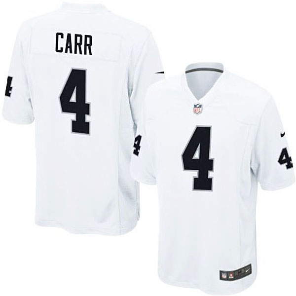 Oakland Raiders #4 Derek Carr White Game Jersey
