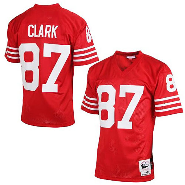 San Francisco 49ers #87 Dwight Clark Mitchell & Ness Scarlet Authentic Throwback Jersey San Francisco 49ers #87 Dwight Clark Mitchell & Ness Scarlet Authentic Throwback Jersey