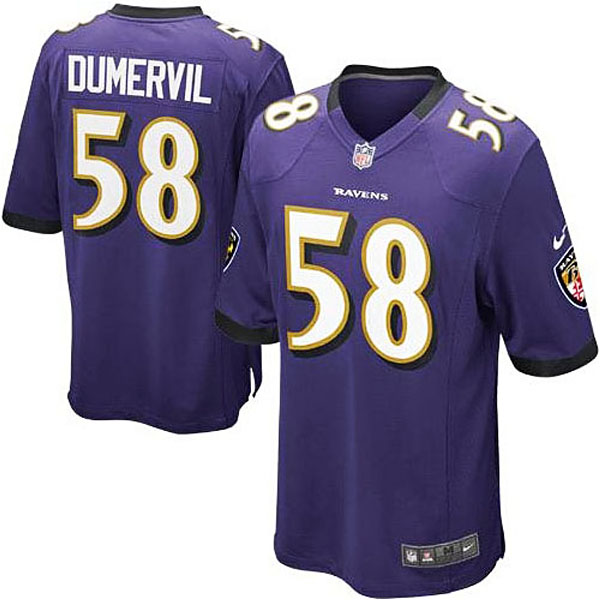 Baltimore Ravens #58 Elvis Dumervil Purple Game Jersey