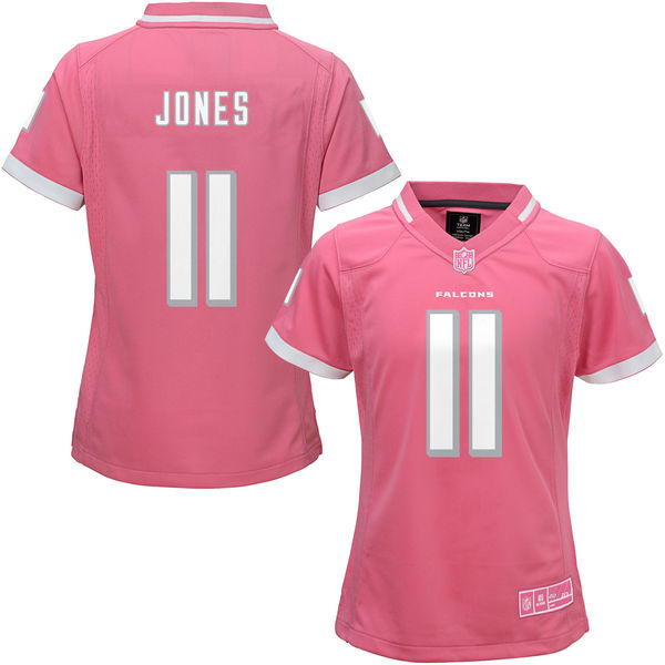 Women Atlanta Falcons #11 Julio Jones Pink Bubble Gum Jersey