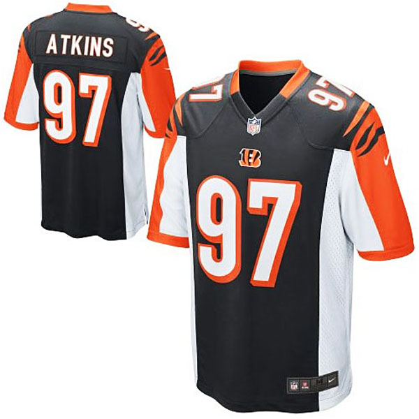 Cincinnati Bengals #97 Geno Atkins Black Game Jersey With Super Bowl LVI Patch