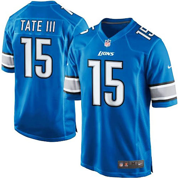Detroit Lions #15 Golden Tate III Light Blue Game Jersey