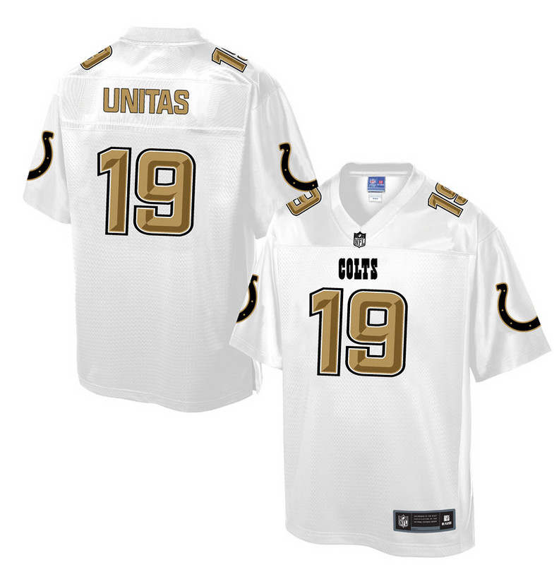 Indianapolis Colts #19 Johnny Unitas White Pro Line Fashion Jersey