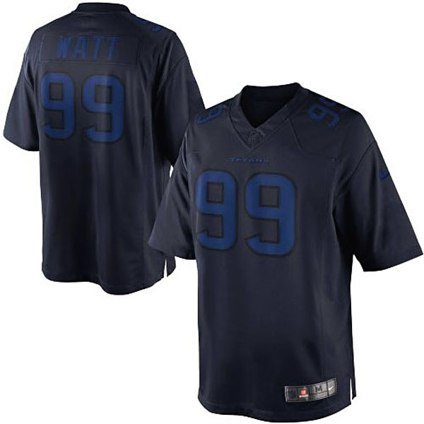 Houston Texans #99 JJ Watt Navy Blue Drenched Limited Jersey