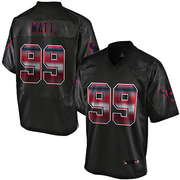 Houston Texans #99 JJ Watt Pro Line Black Strobe Jersey