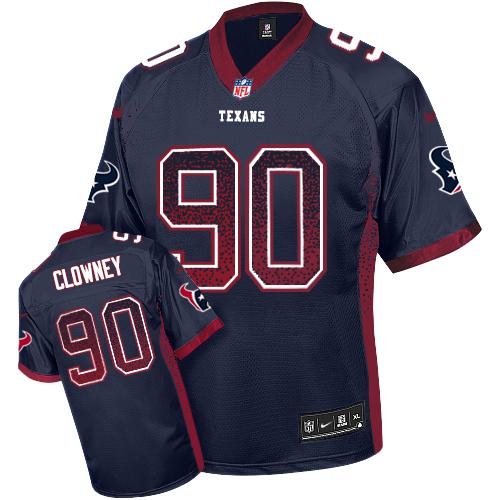 Houston Texans #90 Jadeveon Clowney Navy Blue Drift Fashion Jersey