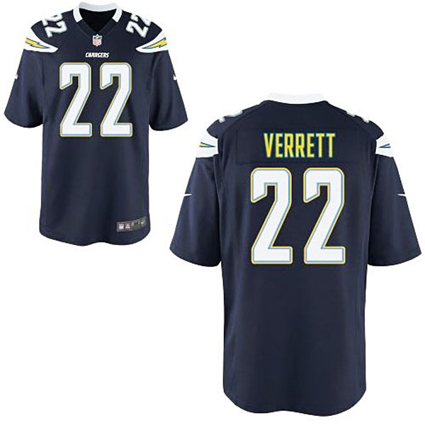 San Diego Chargers #22 Jason Verrett Navy Blue Game Jersey