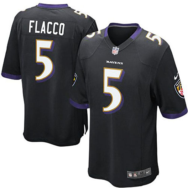Baltimore Ravens #5 Joe Flacco Black Alternate Game Jersey