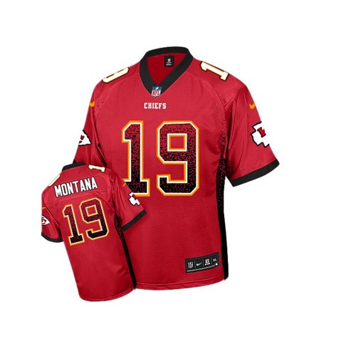 Kansas City Chiefs #19 Joe Montana Red Drift Fashion Jersey