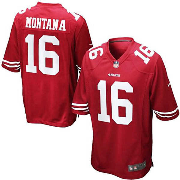 San Francisco 49ers #16 Joe Montana Scarlet Retired Player Game Jersey San Francisco 49ers #16 Joe Montana Scarlet Retired Player Game Jersey