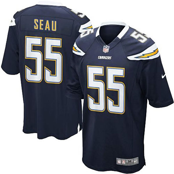 San Diego Chargers #55 Junior Seau Navy Retired Player Game Jersey