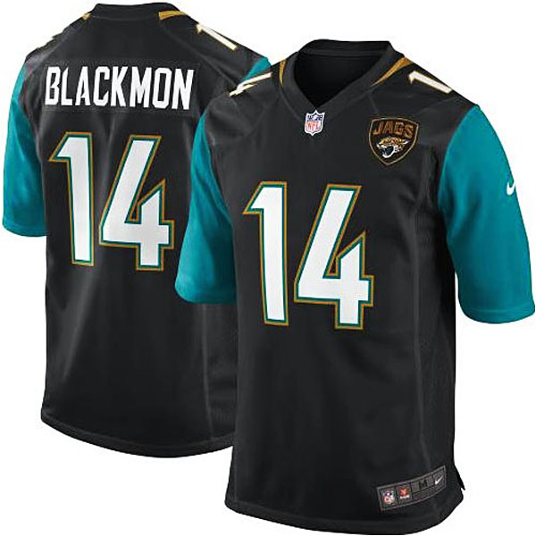 Jacksonville Jaguars #14 Justin Blackmon Black Game Jersey