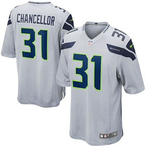 Seattle Seahawks #31 Kam Chancellor Gray Alternate Game Jersey Seattle Seahawks #31 Kam Chancellor Gray Alternate Game Jersey