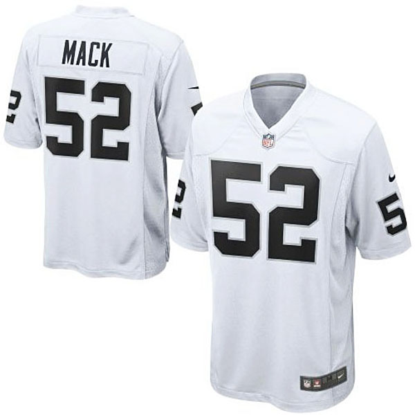 Oakland Raiders #52 Khalil Mack White Game Jersey Oakland Raiders #52 Khalil Mack White Game Jersey