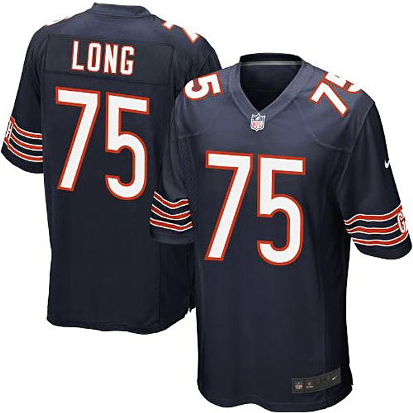 Chicago Bears #75 Kyle Long Navy Blue Game Jersey Chicago Bears #75 Kyle Long Navy Blue Game Jersey