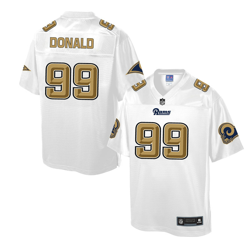 Los Angeles Rams #99 Aaron Donald White Pro Line Fashion Jersey With Super Bowl LVI Patch
