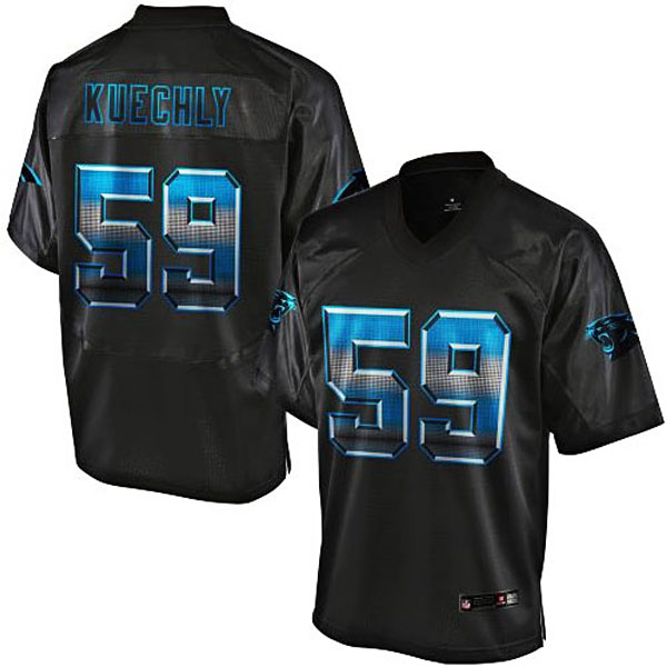 Carolina Panthers #59 Luke Kuechly Pro Line Black Strobe Jersey