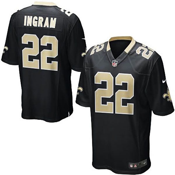 New Orleans Saints #22 Mark Ingram Black Game Jersey New Orleans Saints #22 Mark Ingram Black Game Jersey
