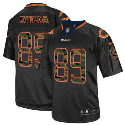 Chicago Bears #89 Mike Ditka Camo Fashion Elite Black Jersey