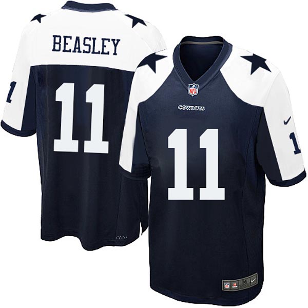 Dallas Cowboys 11 Cole Beasley Game Navy Blue Throwback Alternate Jersey