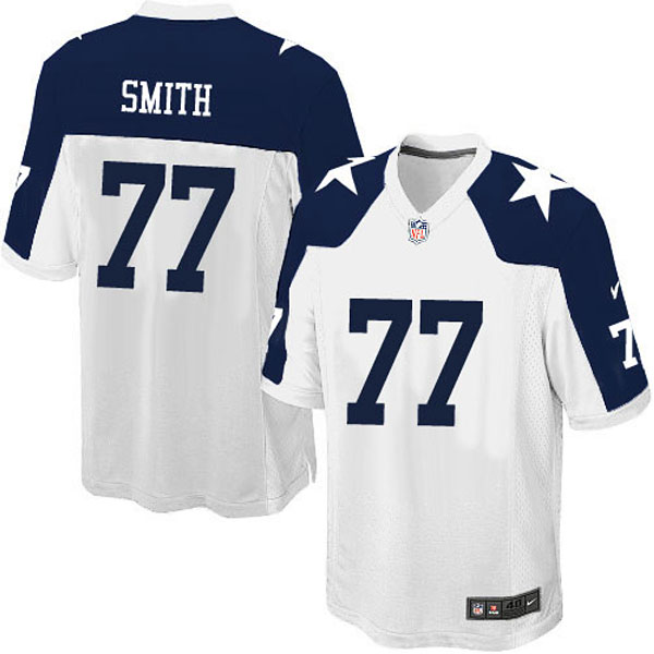 Dallas Cowboys #77 Tyron Smith Game White Throwback Alternate Jersey