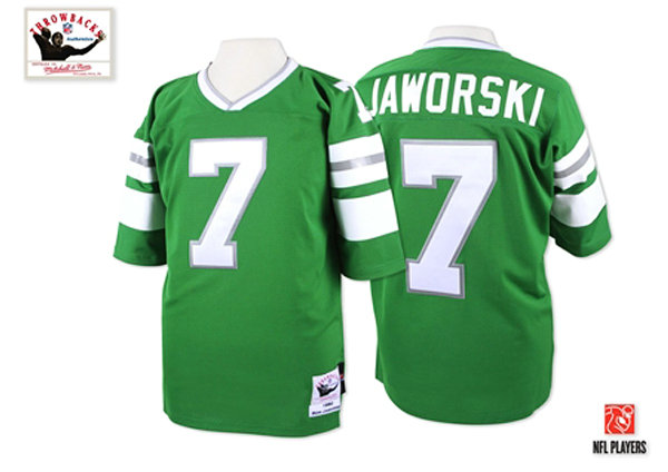 Philadelphia Eagles #7 Ron Jaworski Green Authentic Throwback Jersey
