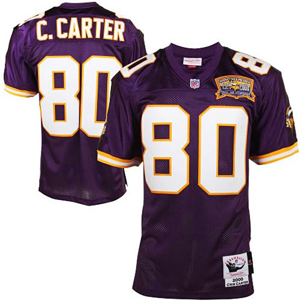 Minnesota Vikings #80 Cris Carter Mitchell & Ness Purple 40th Anniversary Authentic Throwback Jersey Minnesota Vikings #80 Cris Carter Mitchell & Ness Purple 40th Anniversary Authentic Throwback Jersey