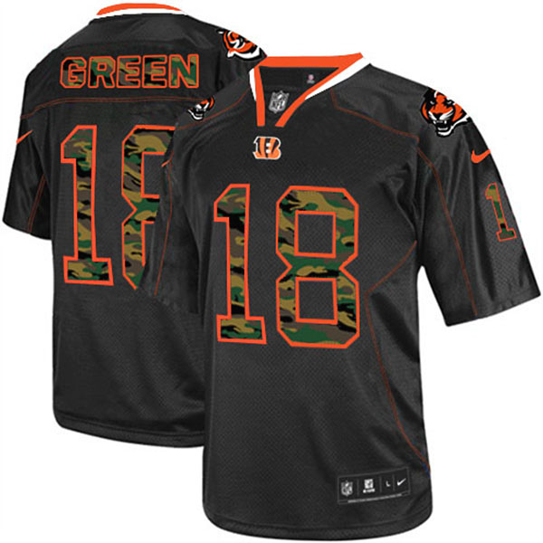 Cincinnati Bengals #18 A.J. Green Elite Black Camo Fashion Jersey