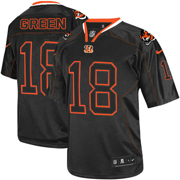 Cincinnati Bengals #18 A.J. Green Elite Black Lights Out Jersey