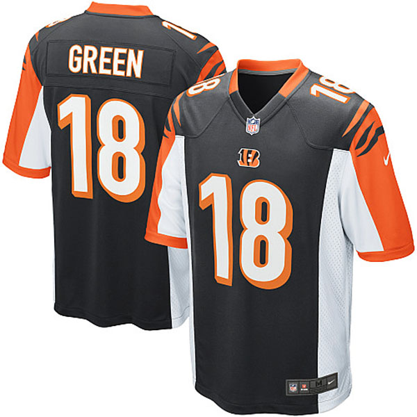 Cincinnati Bengals #18 A.J. Green Game Black Jersey