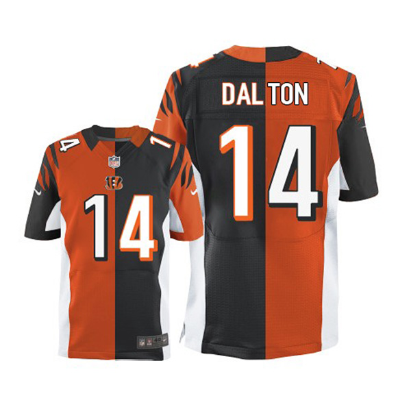 Cincinnati Bengals #14 Andy Dalton Elite Two Tone Team Alternate Jersey With Super Bowl LVI Patch