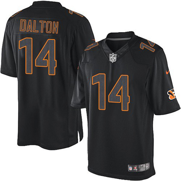 Cincinnati Bengals #14 Andy Dalton Game Black Impact Jersey With Super Bowl LVI Patch
