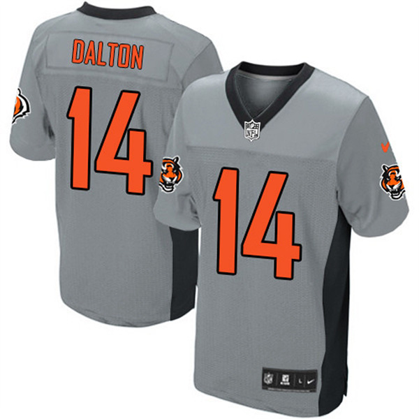 Cincinnati Bengals #14 Andy Dalton Game Grey Shadow Jersey With Super Bowl LVI Patch