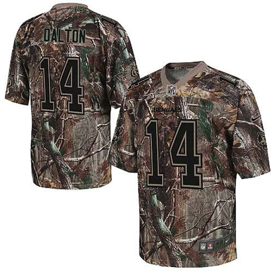 Cincinnati Bengals #14 Andy Dalton Limited Camo Realtree Jersey With Super Bowl LVI Patch