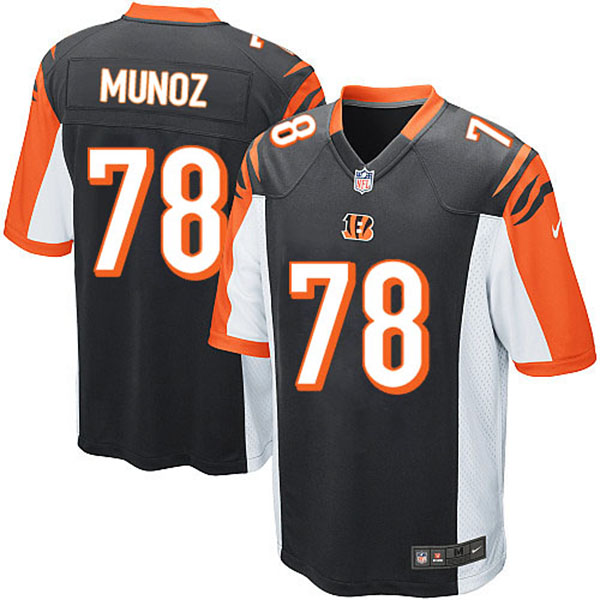 Cincinnati Bengals #78 Anthony Munoz Game Black Jersey With Super Bowl LVI Patch
