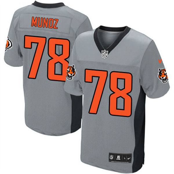 Cincinnati Bengals #78 Anthony Munoz Game Grey Shadow Jersey With Super Bowl LVI Patch