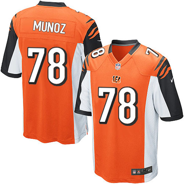 Cincinnati Bengals #78 Anthony Munoz Game Orange Jersey With Super Bowl LVI Patch
