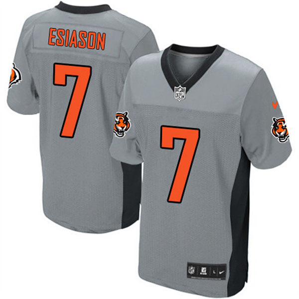 Cincinnati Bengals #7 Boomer Esiason Game Grey Shadow Jersey Cincinnati Bengals #7 Boomer Esiason Game Grey Shadow Jersey