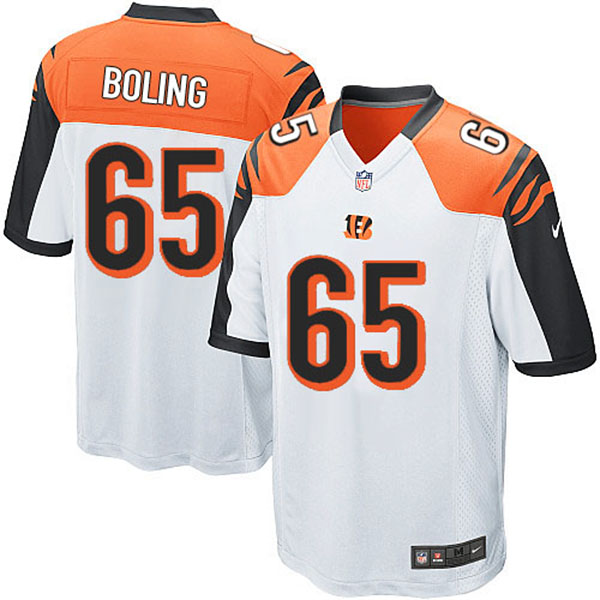 Cincinnati Bengals #65 Clint Boling Game White Jersey With Super Bowl LVI Patch