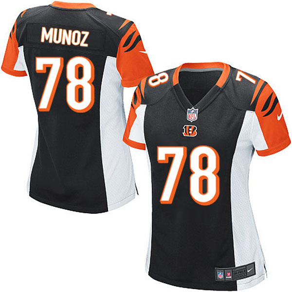 Women Cincinnati Bengals Anthony Munoz Game Black Jersey With Super Bowl LVI Patch Women Cincinnati Bengals Anthony Munoz Game Black Jersey With Super Bowl LVI Patch