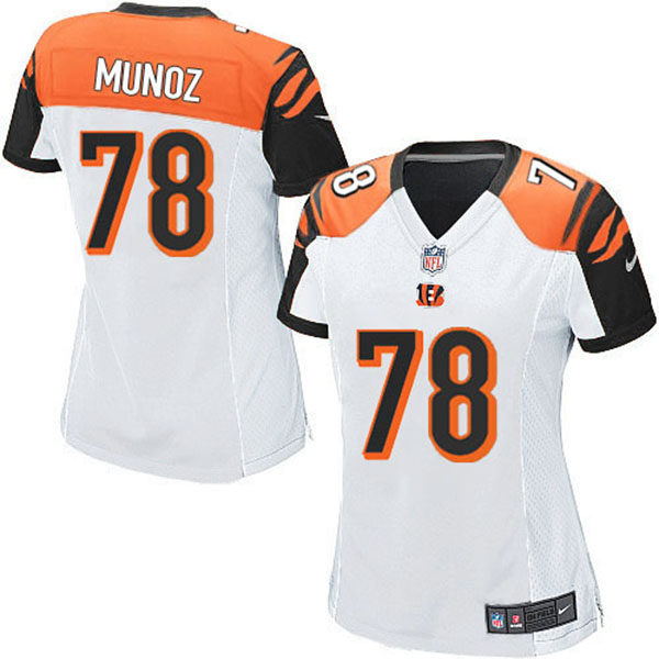 Women Cincinnati Bengals Anthony Munoz Game White Jersey With Super Bowl LVI Patch Women Cincinnati Bengals Anthony Munoz Game White Jersey With Super Bowl LVI Patch