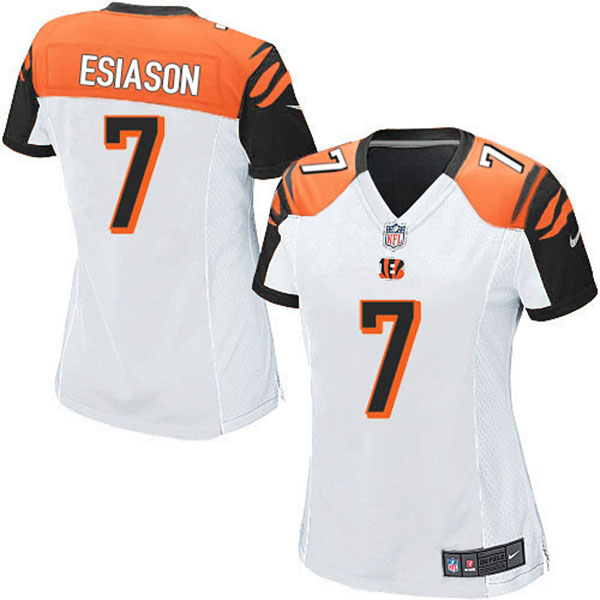 Women Cincinnati Bengals Boomer Esiason Game White Jersey With Super Bowl LVI Patch Women Cincinnati Bengals Boomer Esiason Game White Jersey With Super Bowl LVI Patch